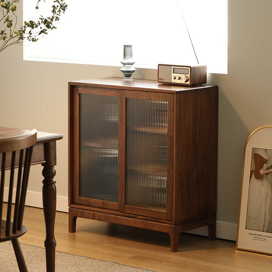 Mazonvintage-Epic Small Square Walnut Wood Storage Cabinet