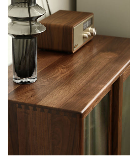 Mazonvintage-Epic Small Square Walnut Wood Storage Cabinet