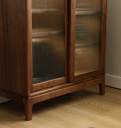 Mazonvintage-Epic Small Square Walnut Wood Storage Cabinet