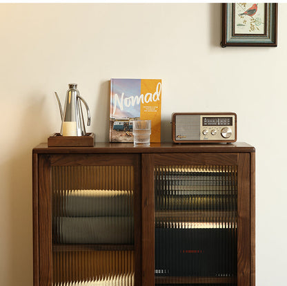 Mazonvintage-Epic Small Square Walnut Wood Storage Cabinet