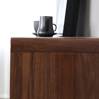 Mazonvintage-Solid Walnut Wood Display Cabinet with Storage