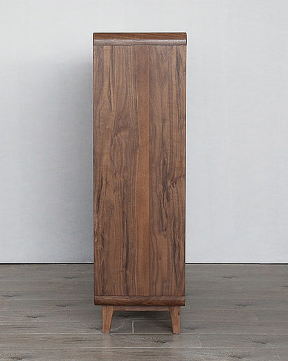 Mazonvintage-Solid Walnut Wood Display Cabinet with Storage