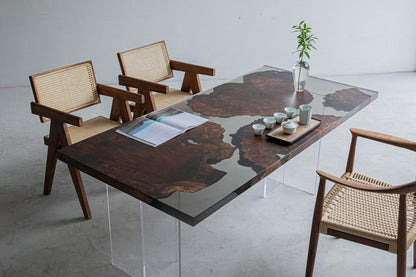 Mazonvintage-Serene Black River Butterfly Resin Table
