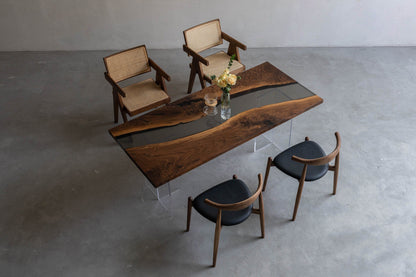 Mazonvintage-Custom solid America walnut Epoxy Resin River Table