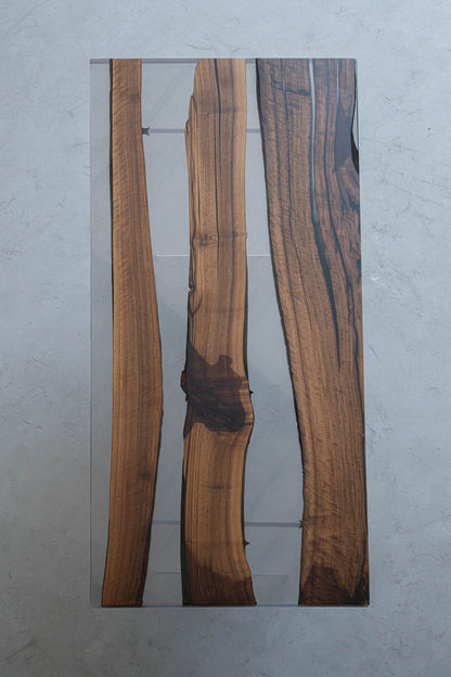 Mazonvintage-Epoxy Horizon Black Walnut Wood Table