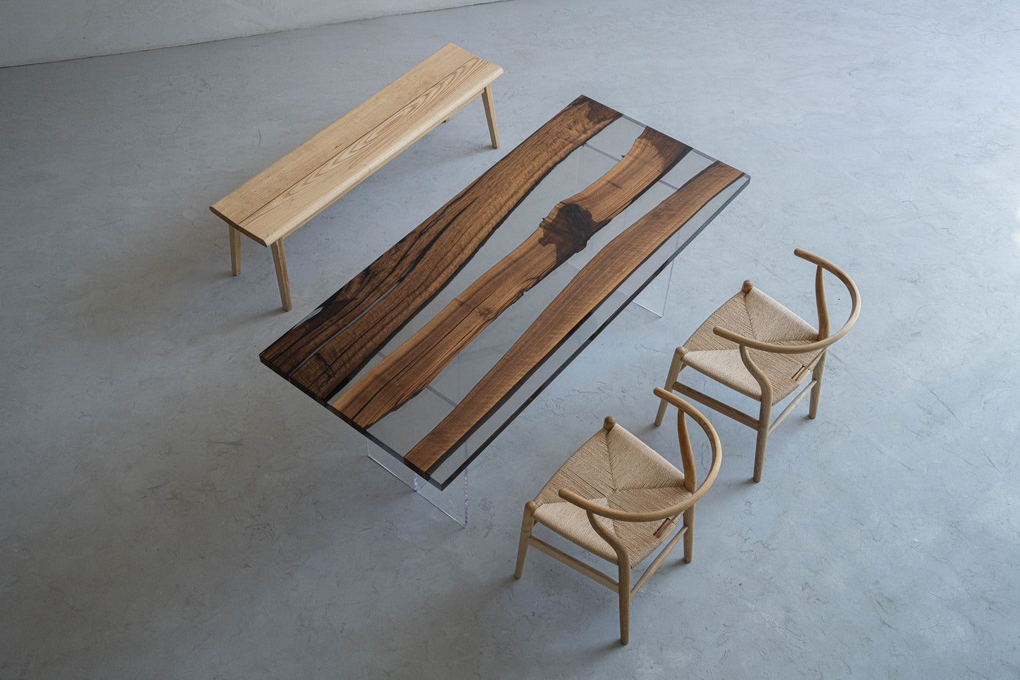 Mazonvintage-Epoxy Horizon Black Walnut Wood Table