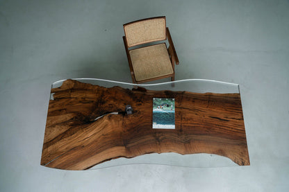 Mazonvintage-Live edge Handmade Unique Live Edge Epoxy Resin River Wood