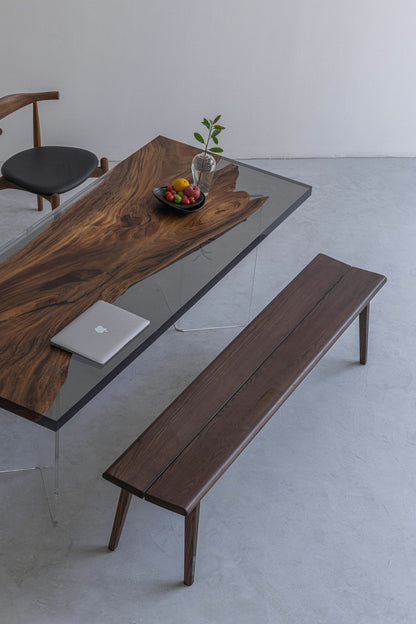 Mazonvintage-One-Piece Wood Monkey Pod Resin Table