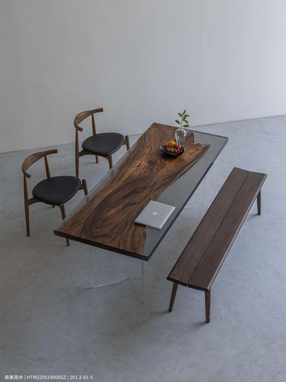Mazonvintage-One-Piece Wood Monkey Pod Resin Table