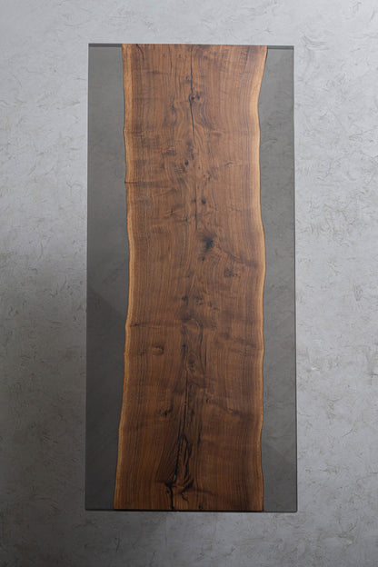 Mazonvintage-Solid Black Walnut Wood Epoxy Resin Table