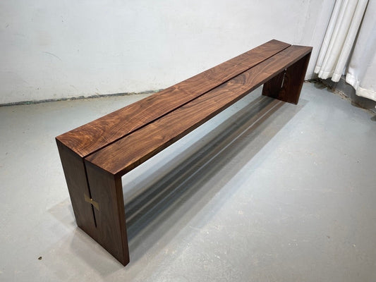 Mazonvintage-Solid Black Walnut Wood Bench