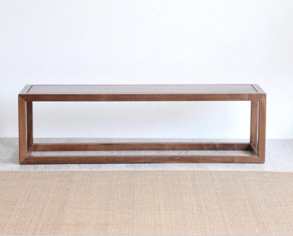 Mazonvintage-Mortise-Tenon Structure Black Walnut Wood Bench
