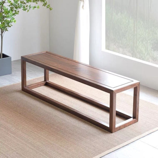 Mazonvintage-Mortise-Tenon Structure Black Walnut Wood Bench
