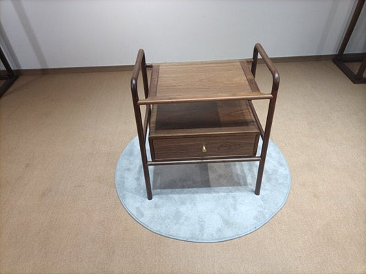 Mazonvintage-Vintage Mid Century Drexel Parallel Black Walnut Wood Side End Table Nightstand