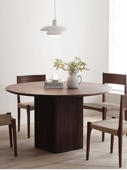 Mazonvintage-Mid-Century Blinds Design Black Walnut Wood Round Table