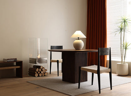 Mazonvintage-Mid-Century Blinds Design Black Walnut Wood Round Table