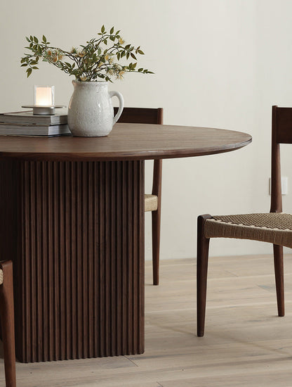 Mazonvintage-Mid-Century Blinds Design Black Walnut Wood Round Table