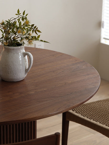 Mazonvintage-Mid-Century Blinds Design Black Walnut Wood Round Table