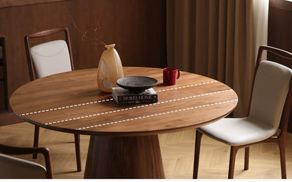 Mazonvintage-Prestige Workspace Black Walnut Wood Round Table