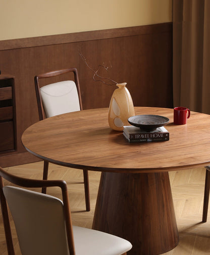 Mazonvintage-Prestige Workspace Black Walnut Wood Round Table