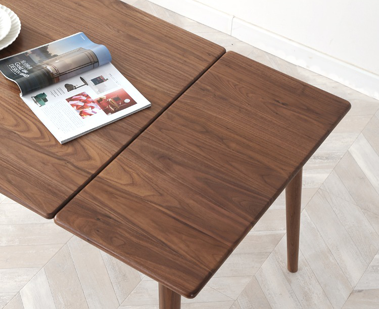 Mazonvintage-Cozy Family Dark Walnut Wood Extendable Dining Table