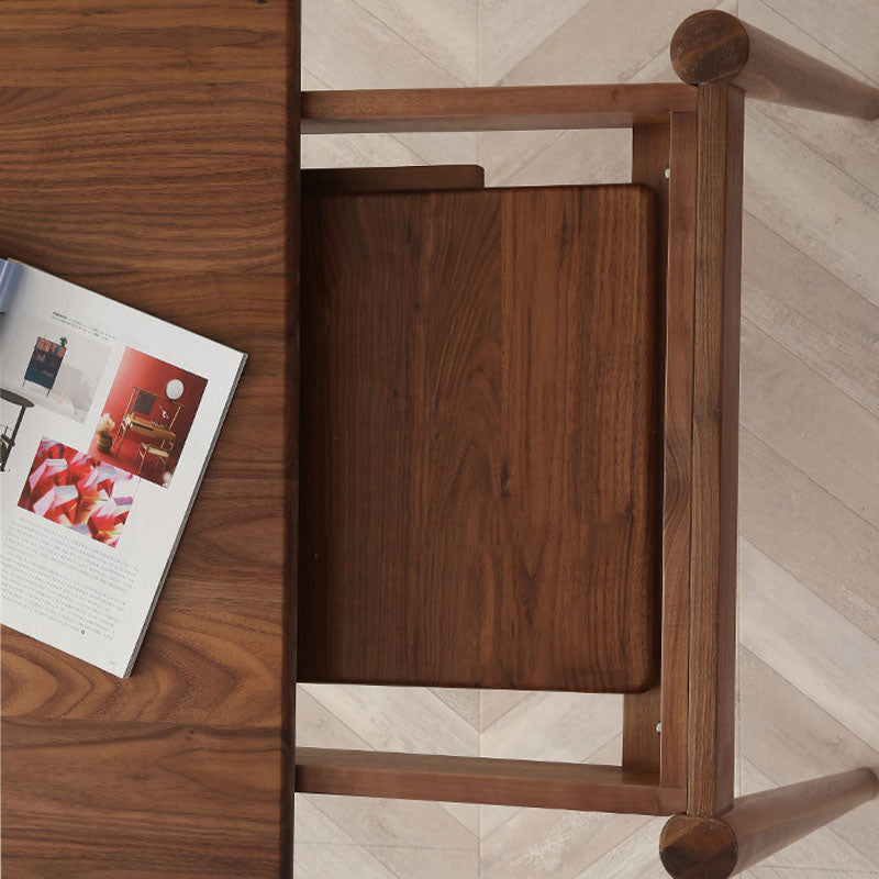 Mazonvintage-Cozy Family Dark Walnut Wood Extendable Dining Table