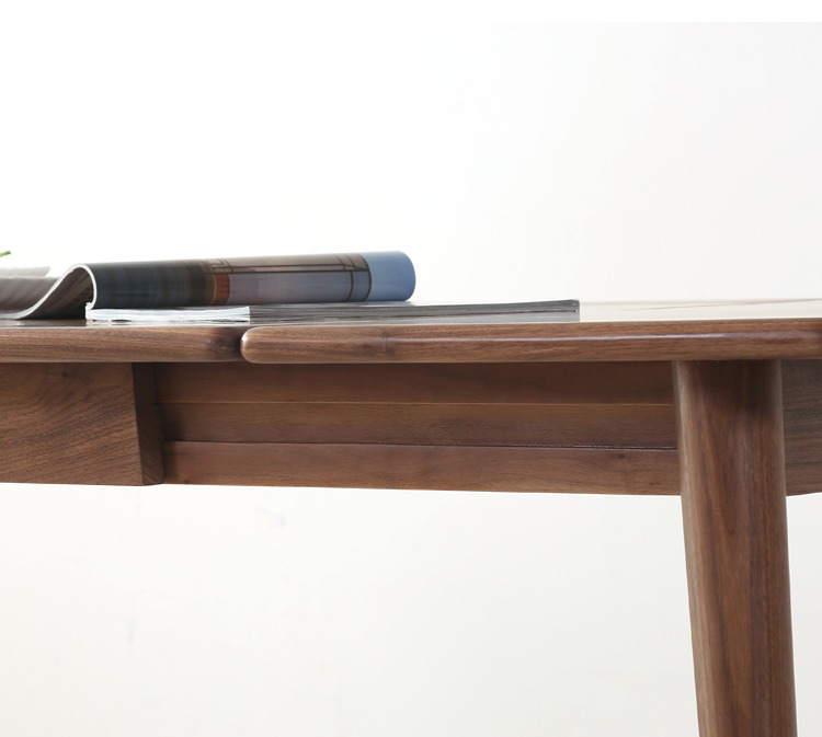 Mazonvintage-Cozy Family Dark Walnut Wood Extendable Dining Table