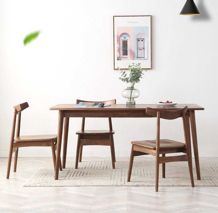 Mazonvintage-Cozy Family Dark Walnut Wood Extendable Dining Table