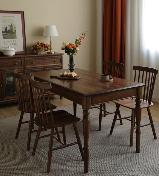 Mazonvintage-Synthesis American Style Solid Walnut Wood Dining Table