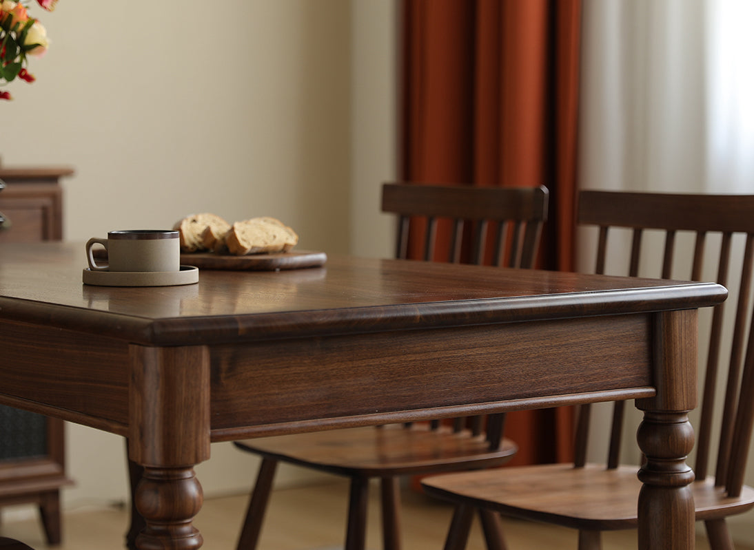Mazonvintage-Synthesis American Style Solid Walnut Wood Dining Table