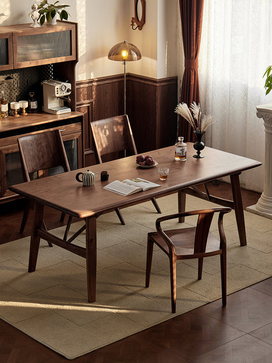 Mazonvintage-Modern Elegance Solid Black Walnut Wood Table