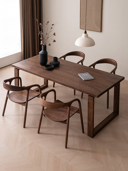 Mazonvintage-Citrine Dark Walnut Wood Dining Table
