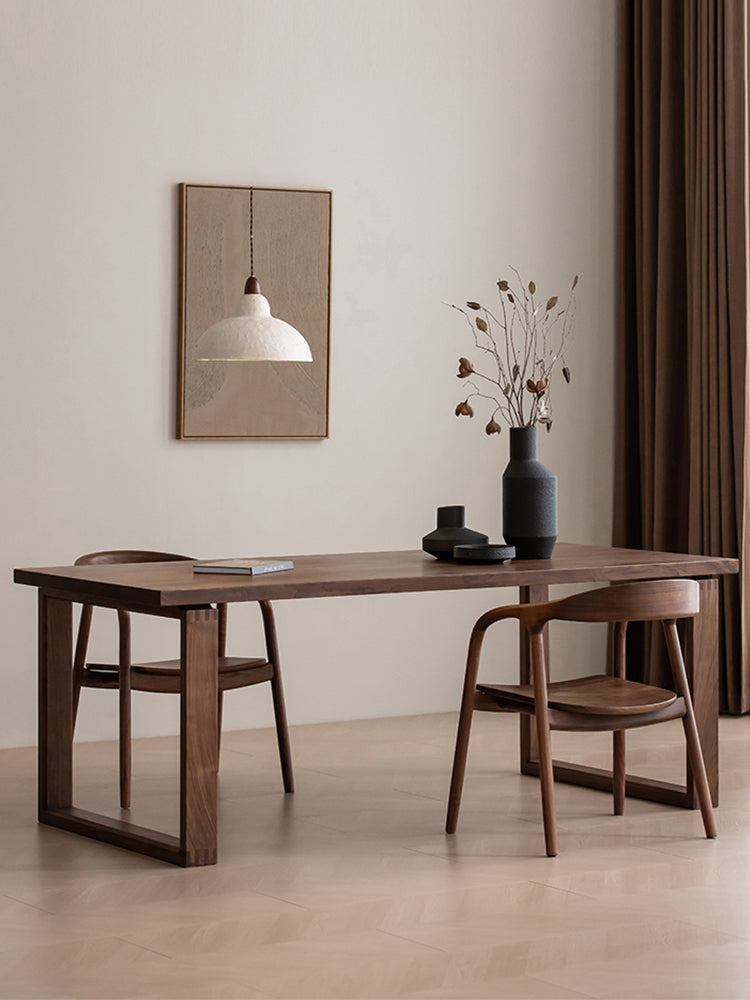 Mazonvintage-Citrine Dark Walnut Wood Dining Table