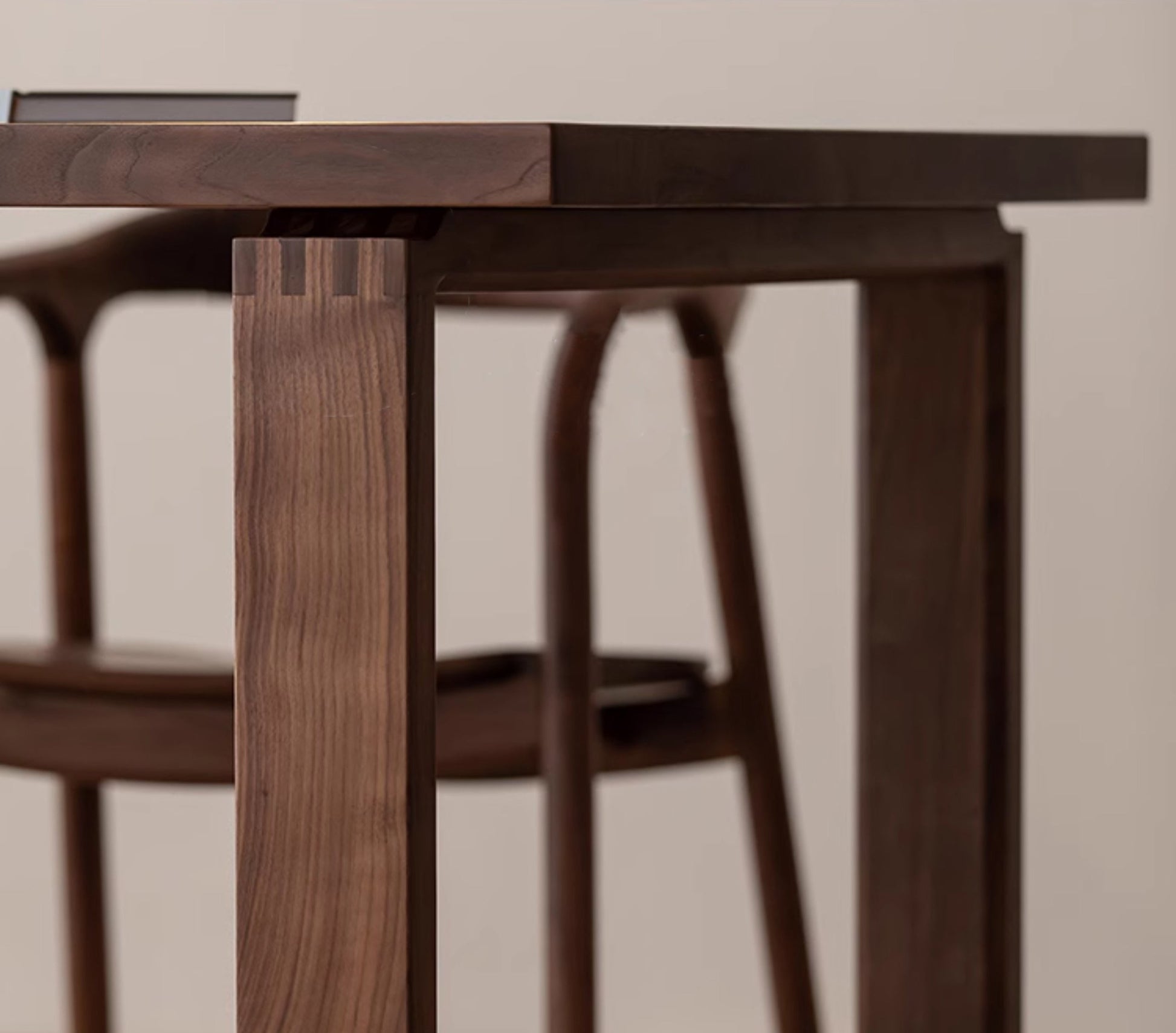 Mazonvintage-Citrine Dark Walnut Wood Dining Table