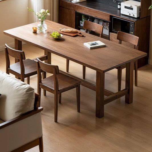 Mazonvintage-Classic Elegance Dark Walnut Wood Table