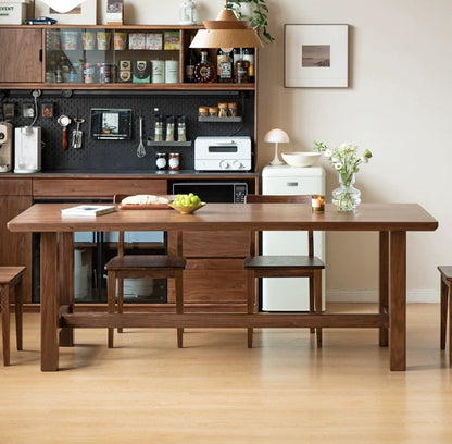 Mazonvintage-Classic Elegance Dark Walnut Wood Table