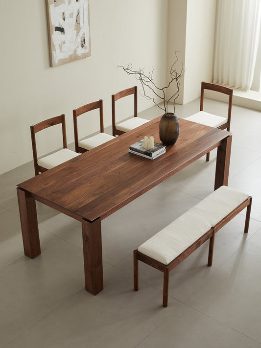 Mazonvintage-Haven Black Walnut Wood Table with Square Legs