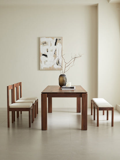 Mazonvintage-Haven Black Walnut Wood Table with Square Legs