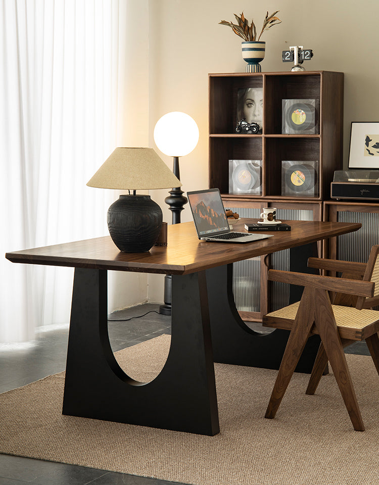 Mazonvintage-Nature Arch Leg Black Walnut Wood Table