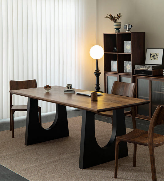 Mazonvintage-Nature Arch Leg Black Walnut Wood Table