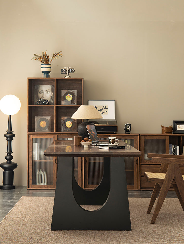 Mazonvintage-Nature Arch Leg Black Walnut Wood Table