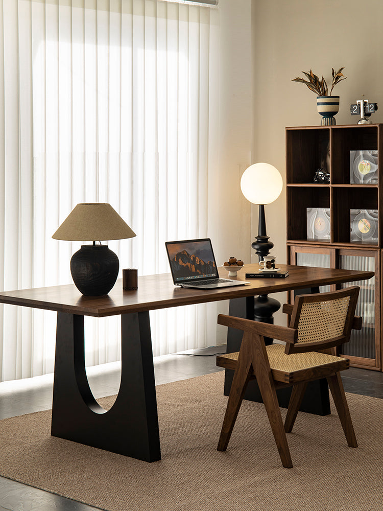 Mazonvintage-Nature Arch Leg Black Walnut Wood Table