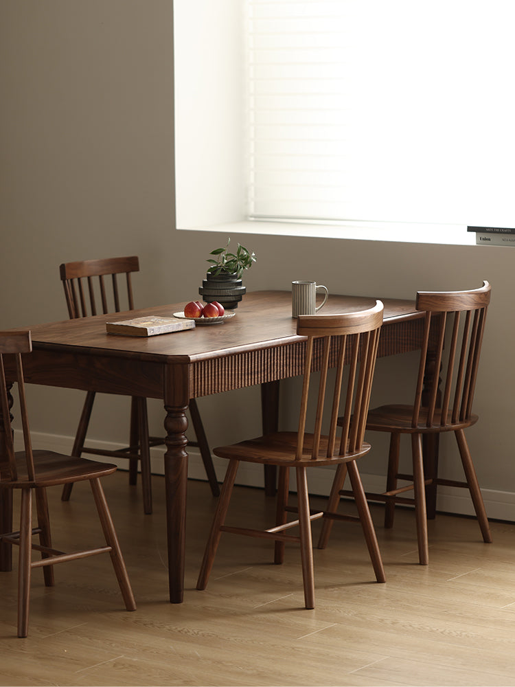 Mazonvintage-Mid-Century American Dark Walnut Wood Dining Table