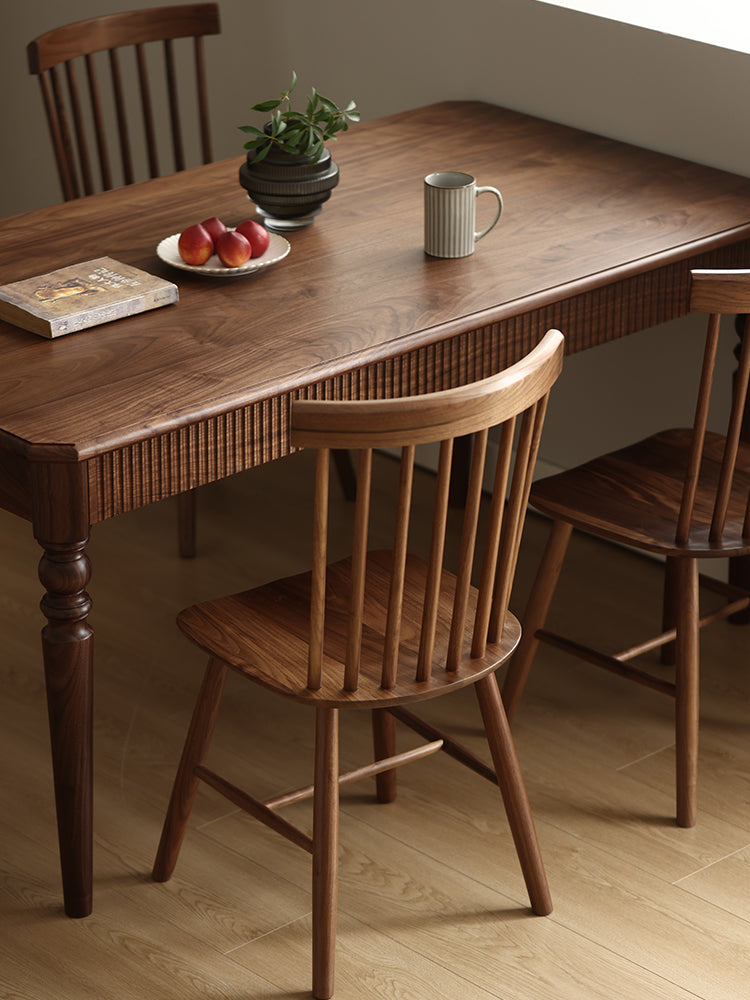 Mazonvintage-Mid-Century American Dark Walnut Wood Dining Table