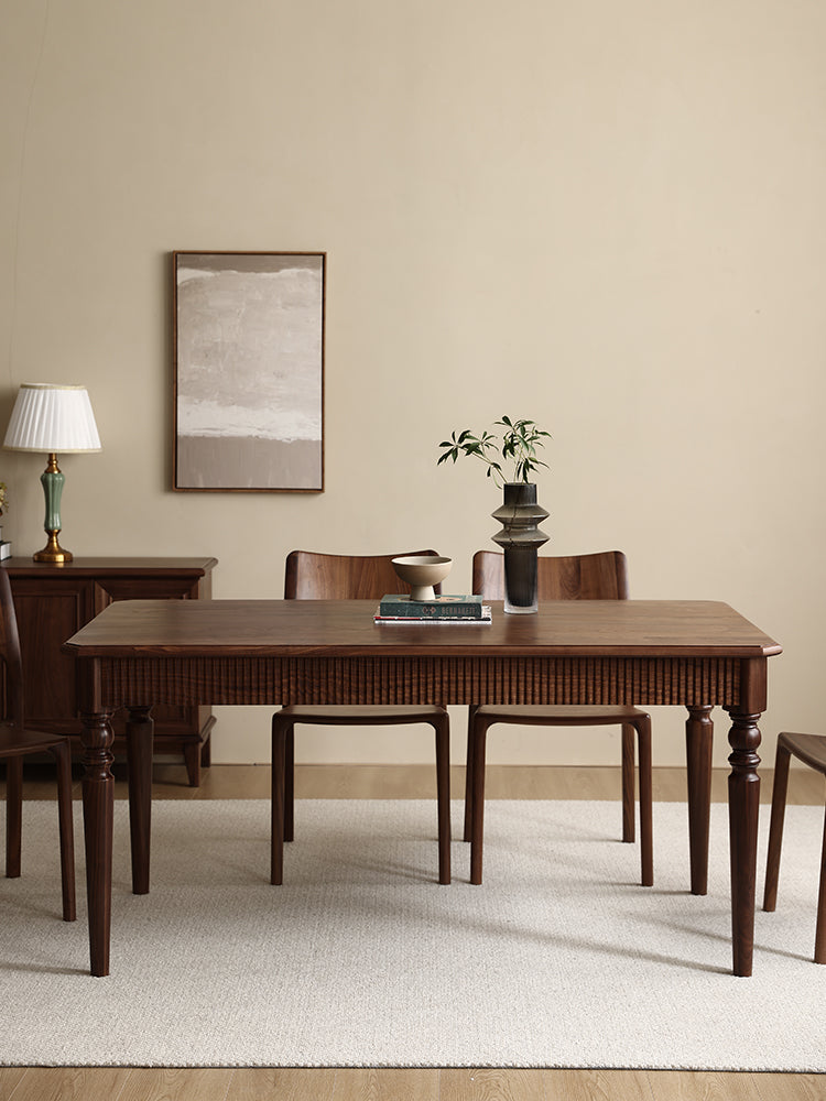 Mazonvintage-Mid-Century American Dark Walnut Wood Dining Table