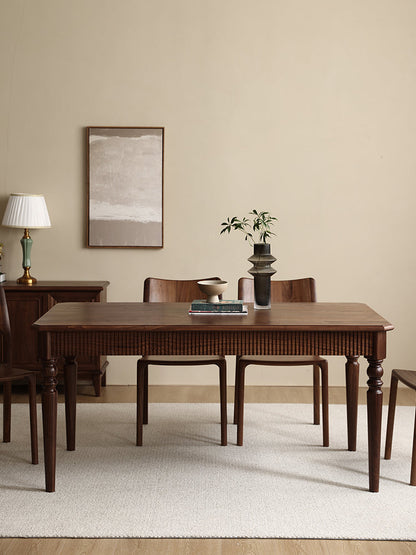 Mazonvintage-Mid-Century American Dark Walnut Wood Dining Table