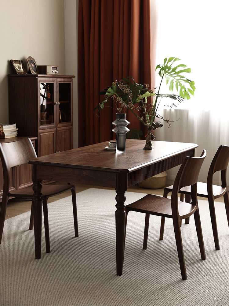 Mazonvintage-Mid-Century American Dark Walnut Wood Dining Table