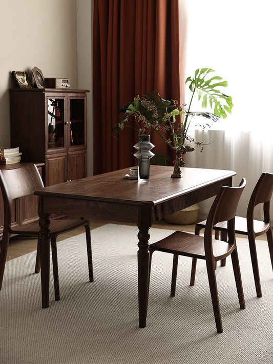 Mazonvintage-Mid-Century American Dark Walnut Wood Dining Table