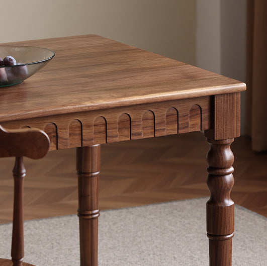 Mazonvintage-Bliss Farmhouse Solid Walnut Wood Dining Table