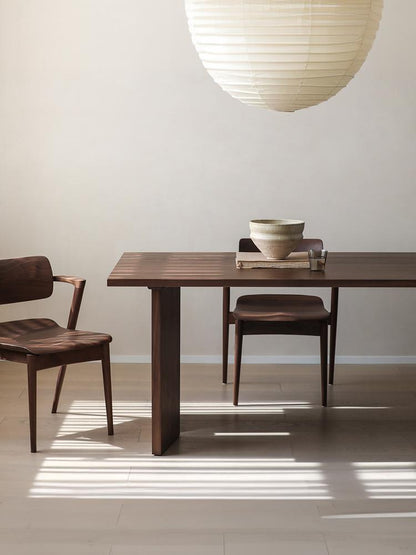 Mazonvintage-Cultural Retro Dark Walnut Wood Dining Table